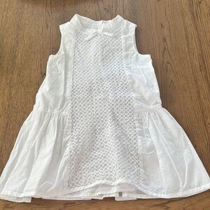 Janie and Jack Girls 4T White Sleeveless Dress Tunic with Lace Detail